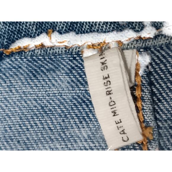 Rag & Bone Cate Mid-Rise Skinny Jeans Size 23 Distressed Blue Wash Ankle Raw Hem - Picture 15 of 16